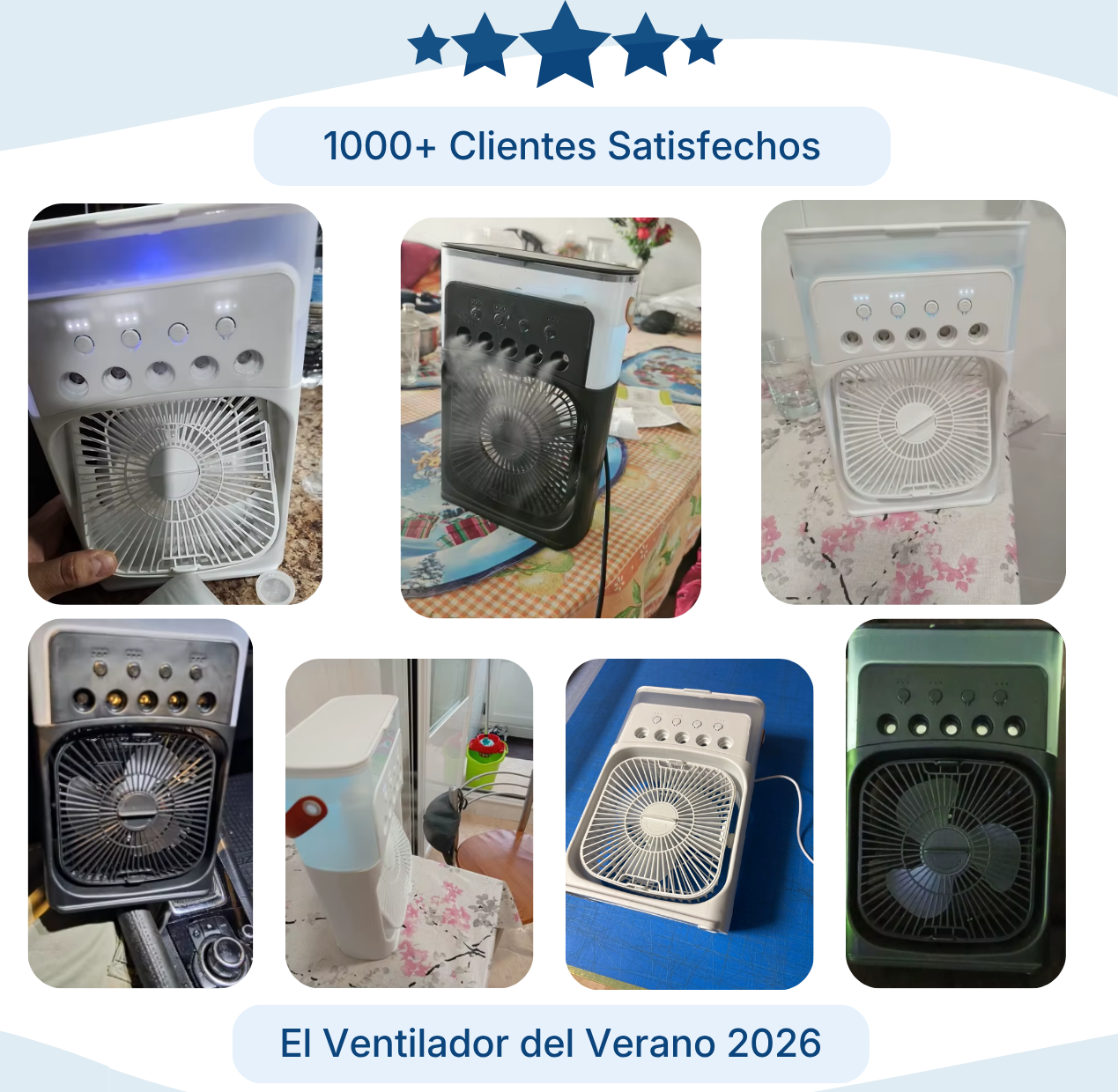 Ventilador humidificador LED 3 en 1